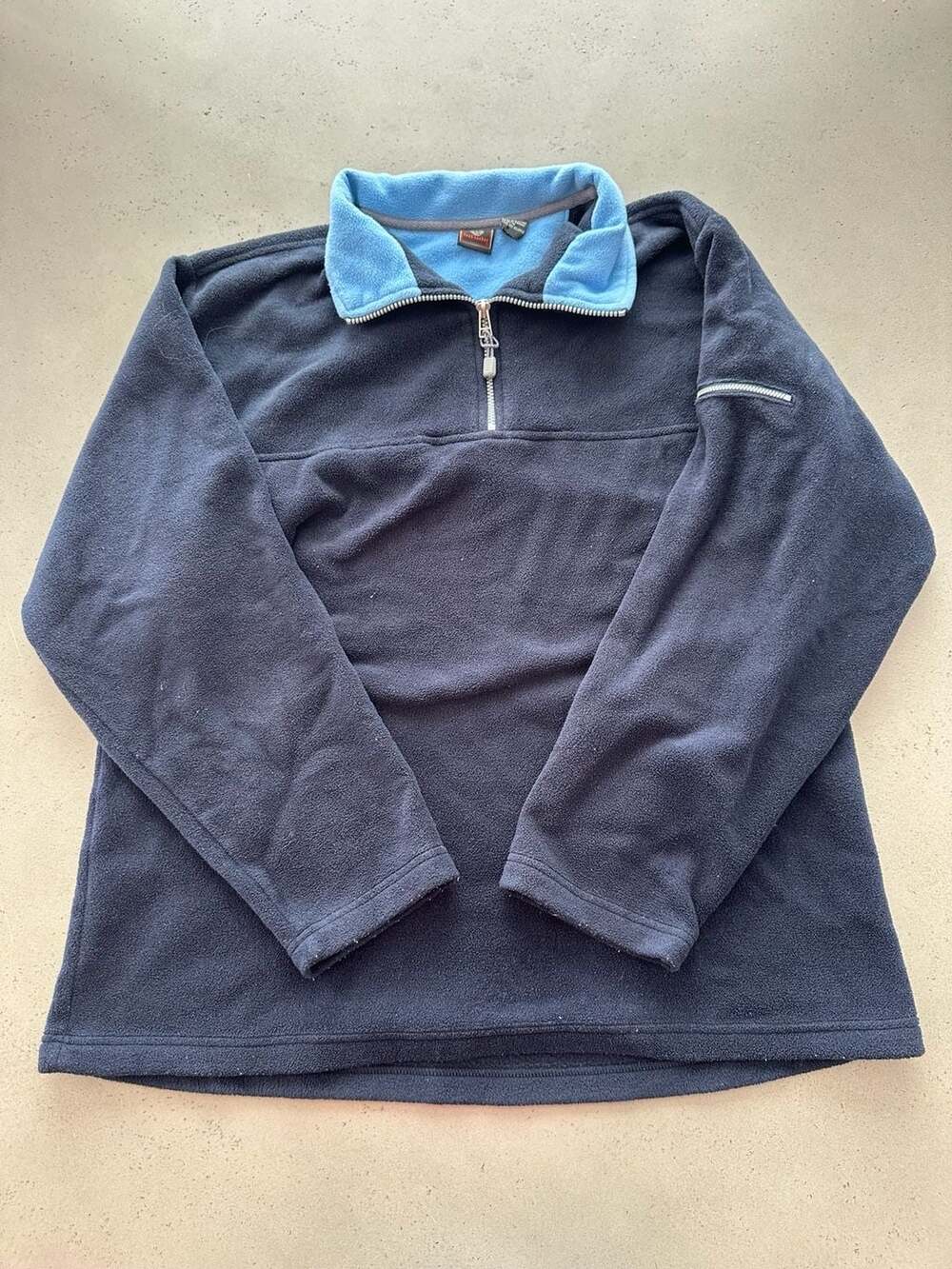 Vintage Foot Locker Quarter Zip Fleece Pullover Navy Blue Size XL